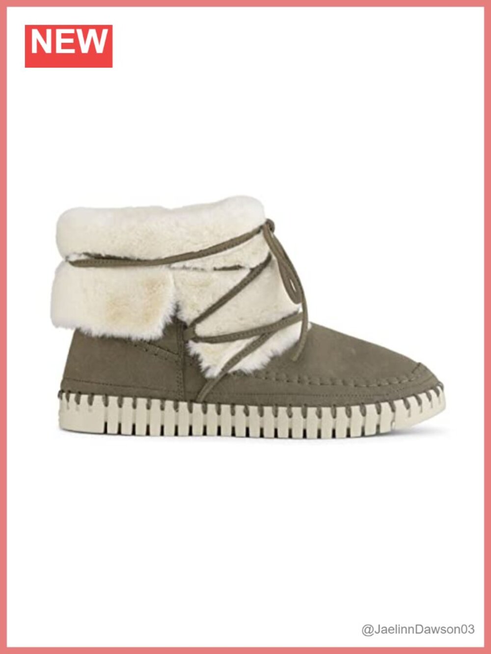 Faux Suede Faux Fur Lined Ankle Fashion Boot Slip On Round Toe